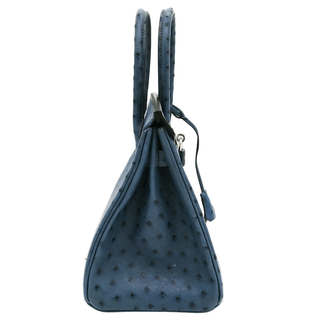 Blue Ostrich Leather Birkin 30 Bag