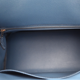 Blue Ostrich Leather Birkin 30 Bag