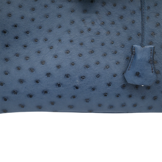 Blue Ostrich Leather Birkin 30 Bag