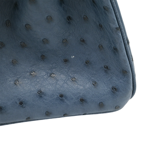 Blue Ostrich Leather Birkin 30 Bag