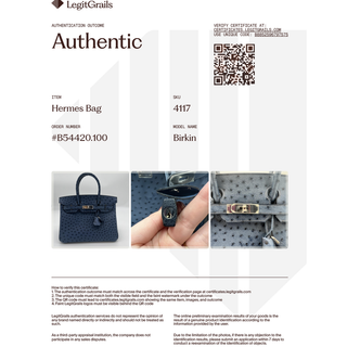 Blue Ostrich Leather Birkin 30 Bag