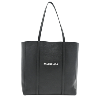 BALENCIAGA | Everyday Black Leather Logo Tote Bag