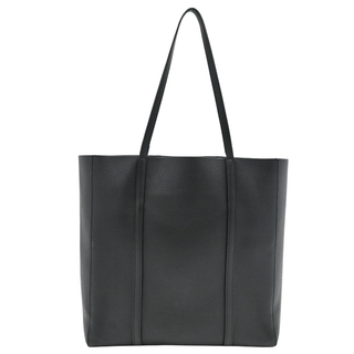 BALENCIAGA | Everyday Black Leather Logo Tote Bag