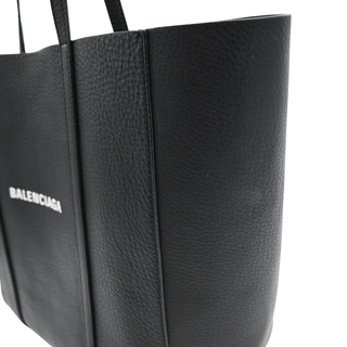 BALENCIAGA | Everyday Black Leather Logo Tote Bag