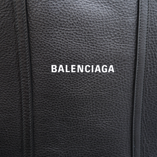 BALENCIAGA | Everyday Black Leather Logo Tote Bag