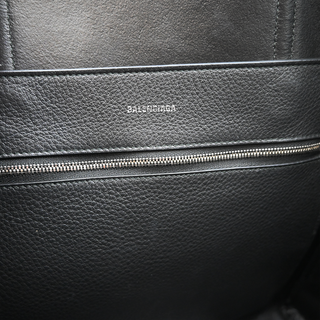 BALENCIAGA | Everyday Black Leather Logo Tote Bag