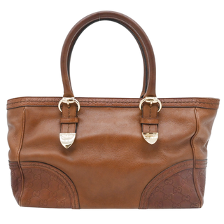 GUCCI | GG Signature Signoria Tan Leather Shoulder Bag