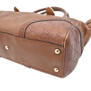 GUCCI | GG Signature Signoria Tan Leather Shoulder Bag