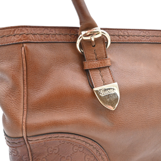 GUCCI | GG Signature Signoria Tan Leather Shoulder Bag