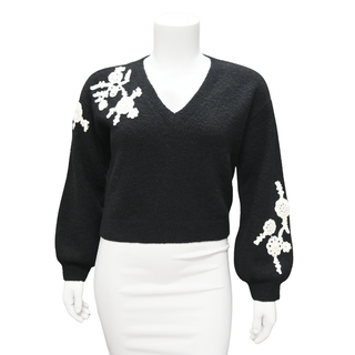 CINQ A SEPT | Dana Flower Crochet Sweater