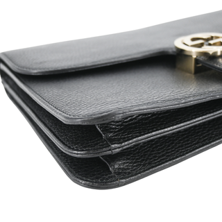 GUCCI | Interlocking G Black Leather Shoulder Bag