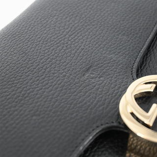 GUCCI | Interlocking G Black Leather Shoulder Bag