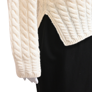 THEORY | Karenia Ivory Cable-Knit Sweater