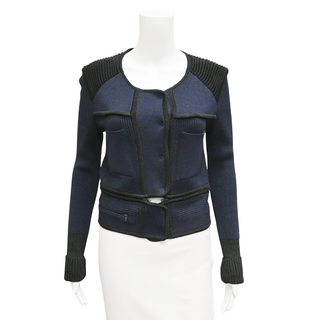 ISABEL MARANT | Navy Blue Zipper Knit Cardigan
