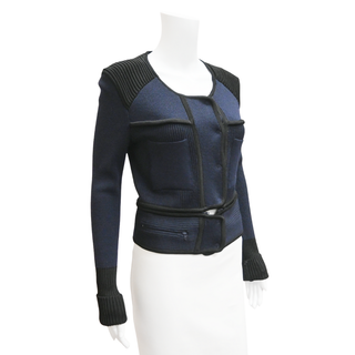 ISABEL MARANT | Navy Blue Zipper Knit Cardigan