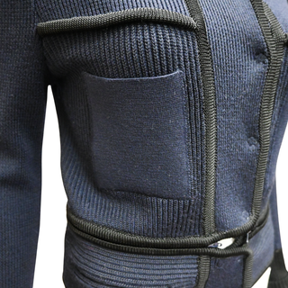 ISABEL MARANT | Navy Blue Zipper Knit Cardigan