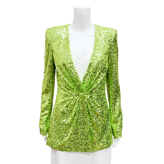 BADGLEY MISCHKA | Sparkling Green Sequin Long Jacket