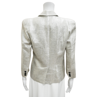 SMYTHE | Metallic Silver Linen Blazer