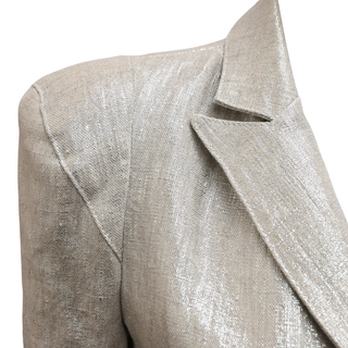SMYTHE | Metallic Silver Linen Blazer