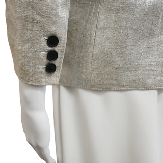SMYTHE | Metallic Silver Linen Blazer