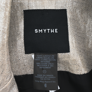 SMYTHE | Metallic Silver Linen Blazer