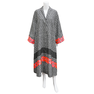 LA VIE STYLE HOUSE | Polka Dot Jacquard Maxi Dress Coat