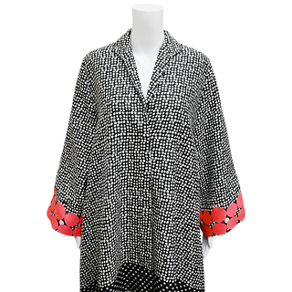 LA VIE STYLE HOUSE | Polka Dot Jacquard Maxi Dress Coat
