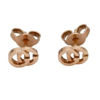 GUCCI | 18K Rose Gold Running G Stud Earrings