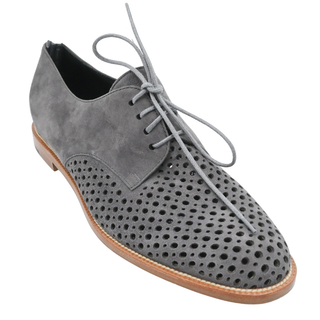 MANOLO BLAHNIK | Gray Perforated Lace Loafers