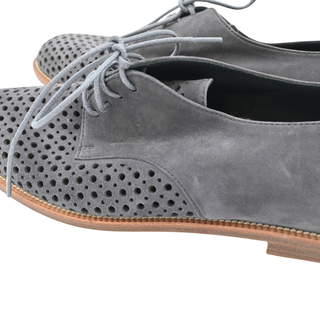 MANOLO BLAHNIK | Gray Perforated Lace Loafers