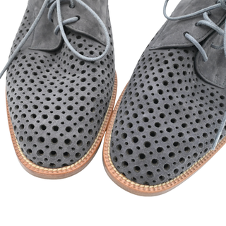 MANOLO BLAHNIK | Gray Perforated Lace Loafers