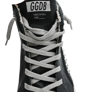 GOLDEN GOOSE | Black Leather Studded Slide Sneakers