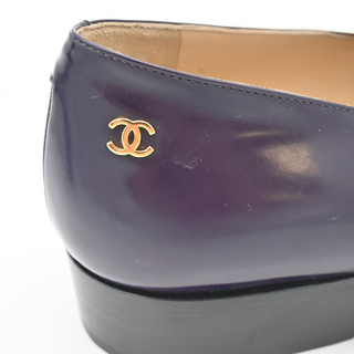 CHANEL | Purple Leather CC Loafers