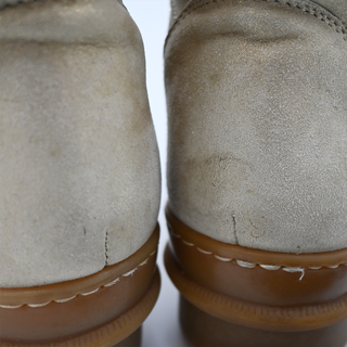 BRUNELLO CUCINELLI | Beige Suede Monili Combat Booties