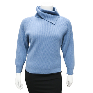 BRUNELLO CUCINELLI | Slate Blue Cashmere Turtleneck Monili Sweater