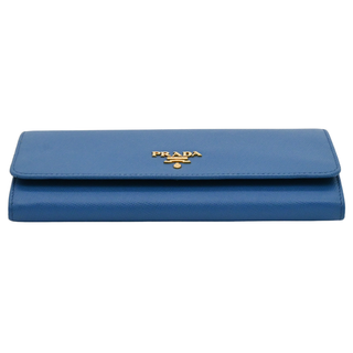 PRADA | Blue Large Saffiano Leather Wallet