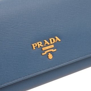 PRADA | Blue Large Saffiano Leather Wallet