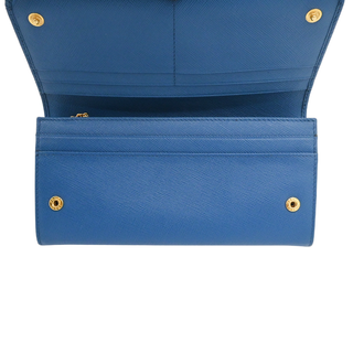 PRADA | Blue Large Saffiano Leather Wallet