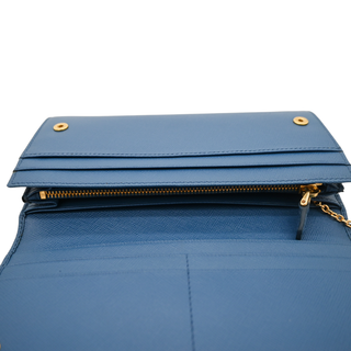 PRADA | Blue Large Saffiano Leather Wallet
