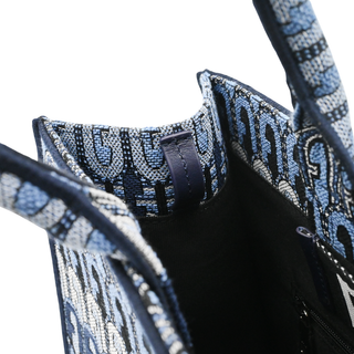 FURLA | Toni Blue Denim Monogram Canvas Tote Bag