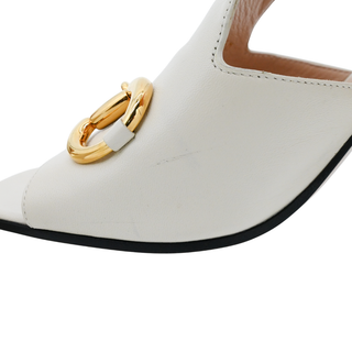 GUCCI | Ivory Baby Horsebit Heeled Mules