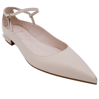 CHRISTIAN LOUBOUTIN | Light Pink Leather Studded Flats