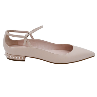 CHRISTIAN LOUBOUTIN | Light Pink Leather Studded Flats