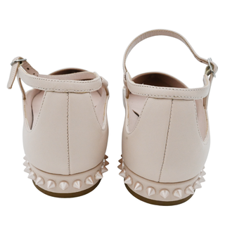 CHRISTIAN LOUBOUTIN | Light Pink Leather Studded Flats