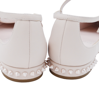 CHRISTIAN LOUBOUTIN | Light Pink Leather Studded Flats