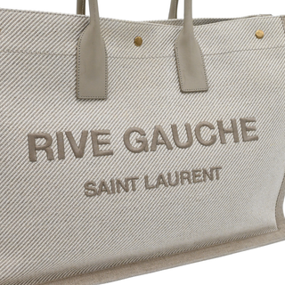 SAINT LAURENT | Beige Canvas Rive Gauche Tote Bag