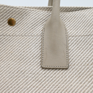 SAINT LAURENT | Beige Canvas Rive Gauche Tote Bag