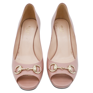 GUCCI | Light Pink Horsebit Leather Heels