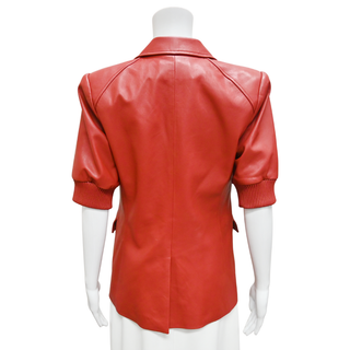 VERONICA BEARD | Edra Red Leather Dickey Jacket