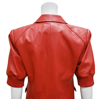 VERONICA BEARD | Edra Red Leather Dickey Jacket